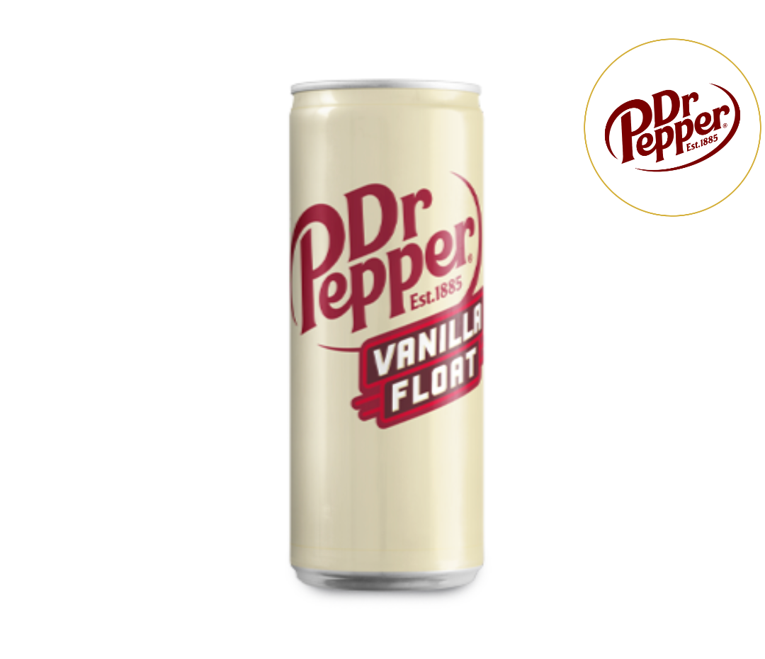 Dr Pepper Vanilla Float can on a white background