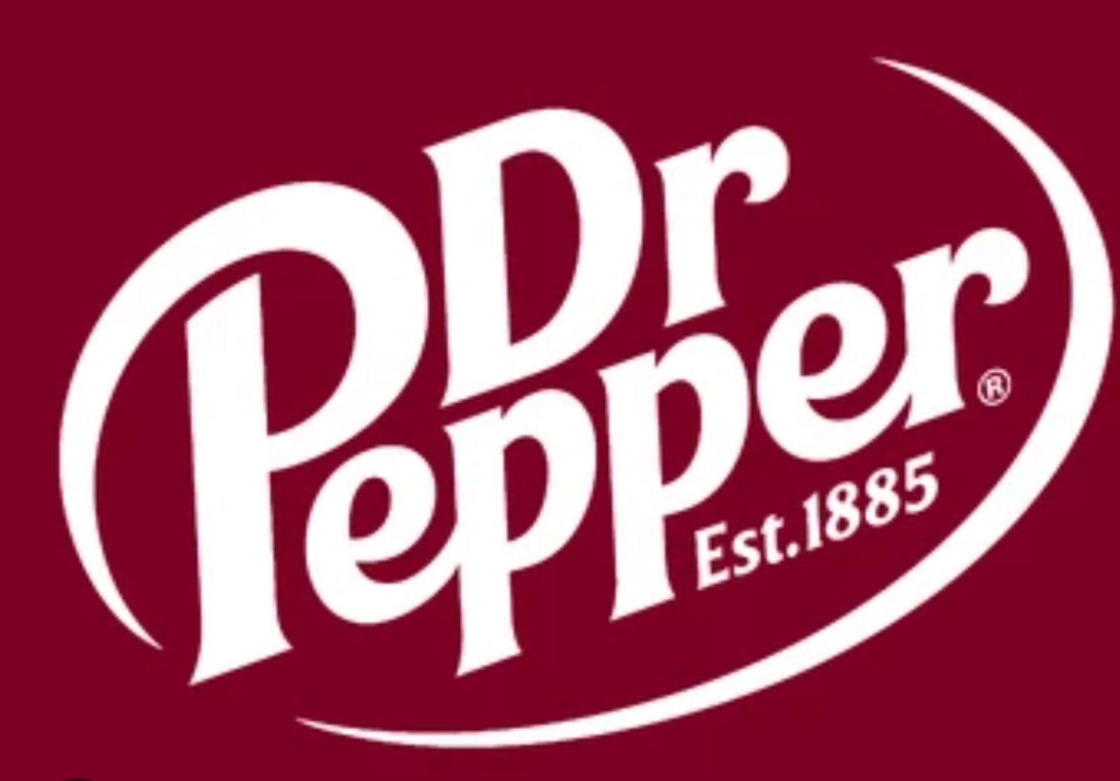 Dr Pepper logo on a red background