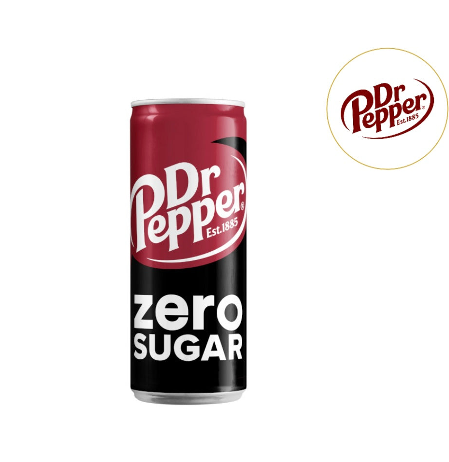 Dr Pepper Zero Sugar can on a white background