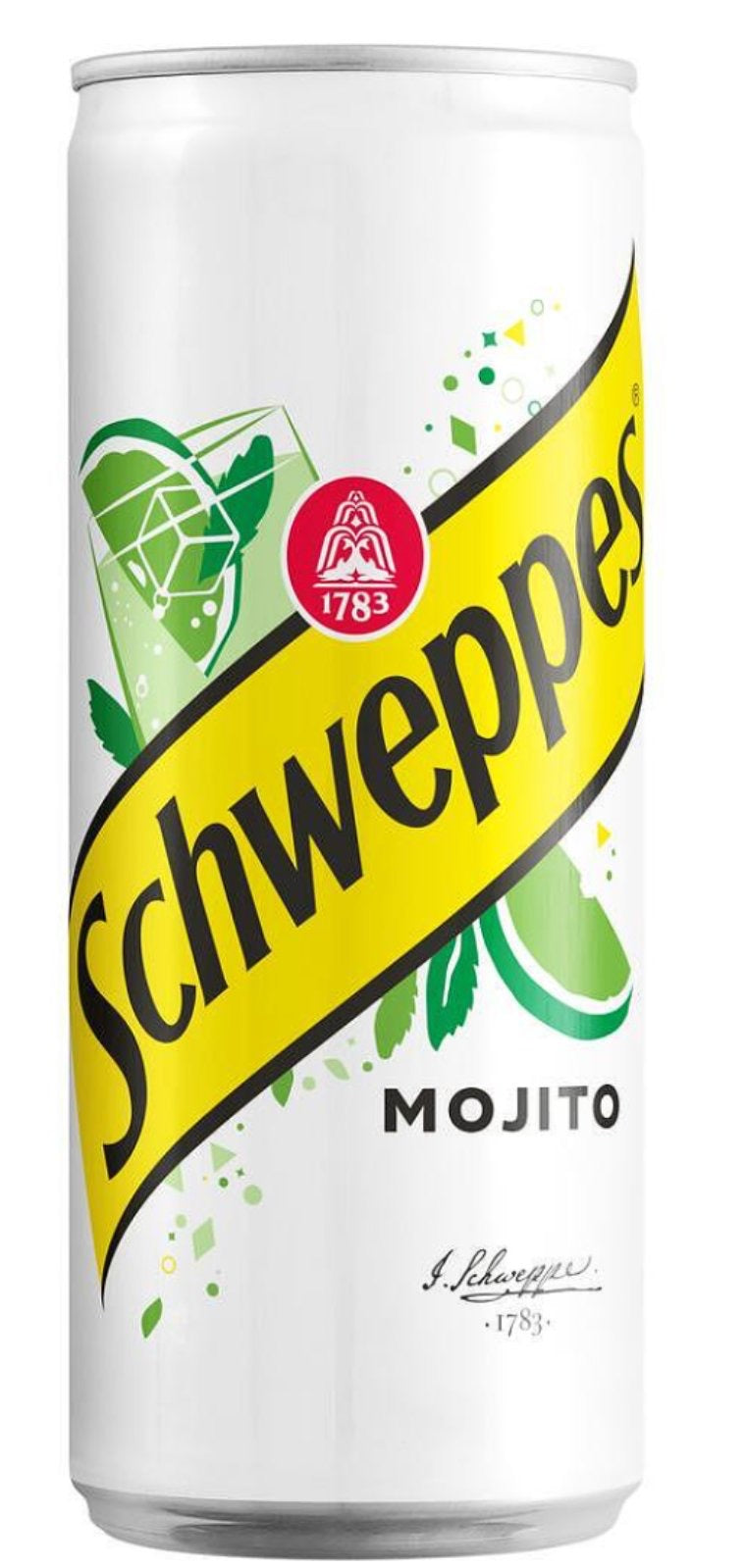 Schweppes Mojito can on a white background